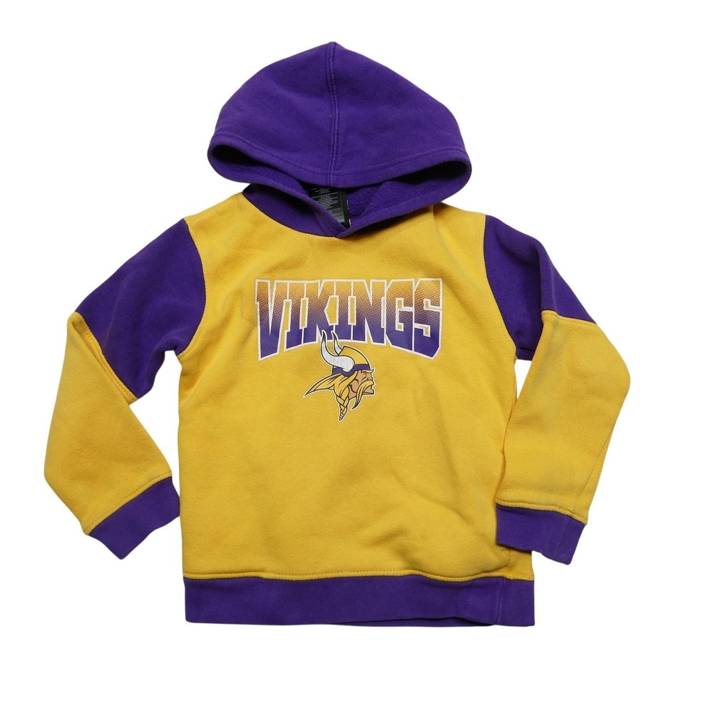 Minnesota Vikings Hoodie Boys 3T Purple Yellow NFL Football Team Apparel Fleece